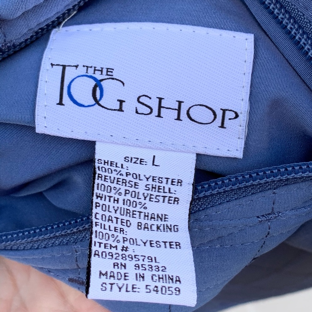 THE TOG SHOP Blue Tan Reversible QuiltCar Coat - Picture 4 of 8